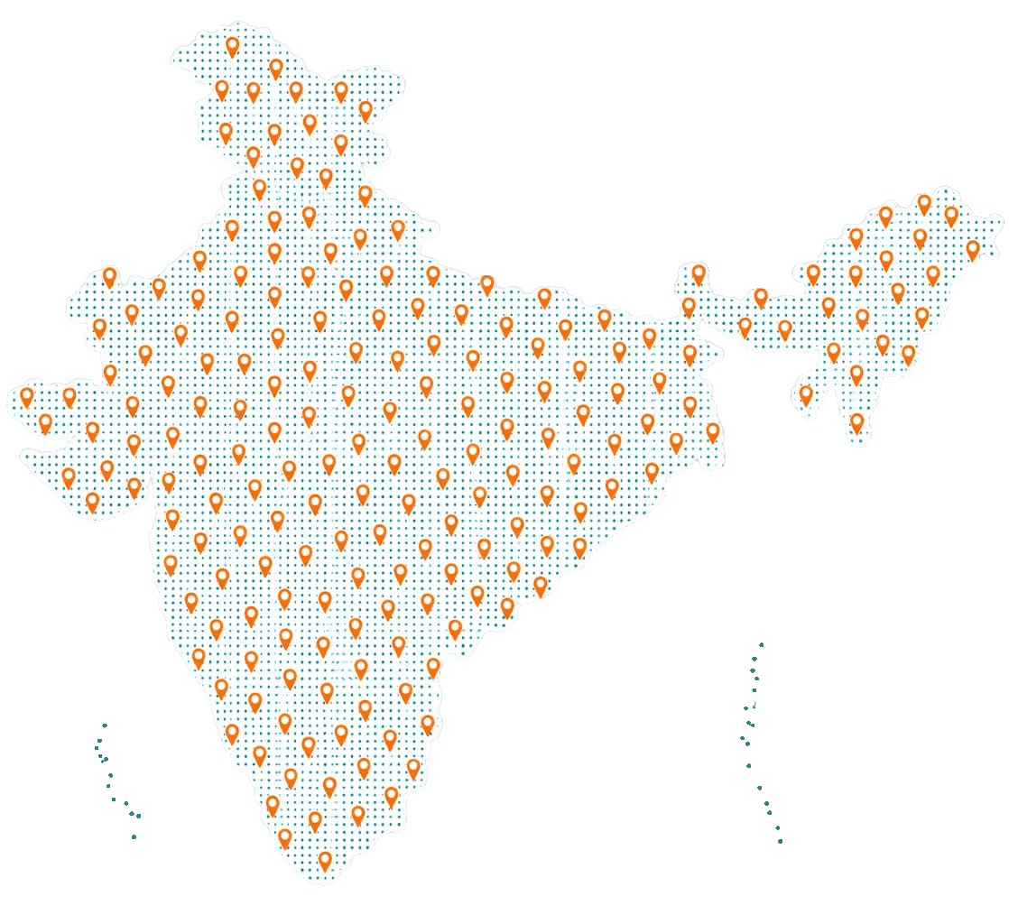 Map of India showing Portea's service cities